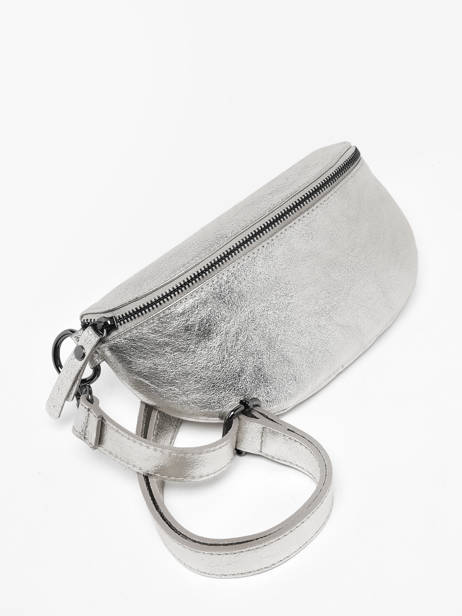 Sac Banane Nine Cuir Milano Argent nine NI19091N vue secondaire 2