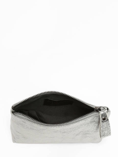 Zipped Leather Nine Pouch Milano Silver nine NI22114N other view 1