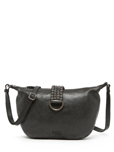 Leather Toscane Crossbody Bag Basilic pepper Black toscane BTOS04