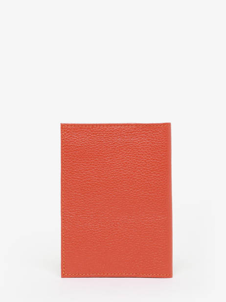 Passport Holder Madras Leather Etrier Orange madras EMAD025 other view 2