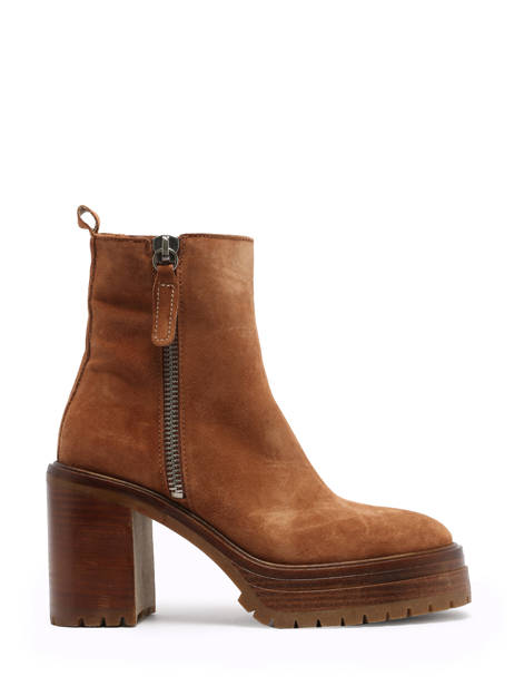 Bottines à Talon En Cuir Alpe Marron women 26831115