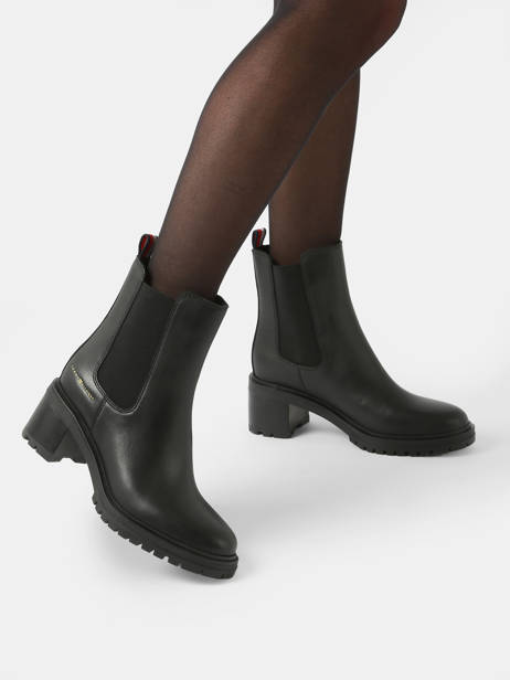 Bottines à Talon En Cuir Tommy hilfiger Noir women 7523BDS vue secondaire 2