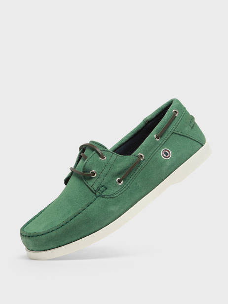 Chaussures Bateau En Cuir Serge blanco Vert men CHA2108A vue secondaire 1