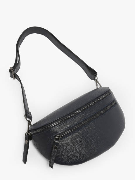 Sac Banane Caviar Cuir Milano Bleu caviar CA23111 vue secondaire 2