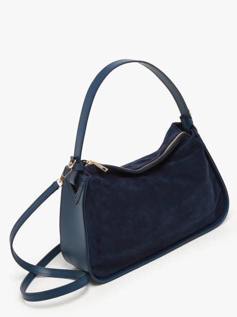 Velvet Leather Mirage Shoulder Bag Milano Blue mirage velvet MV23111 other view 2