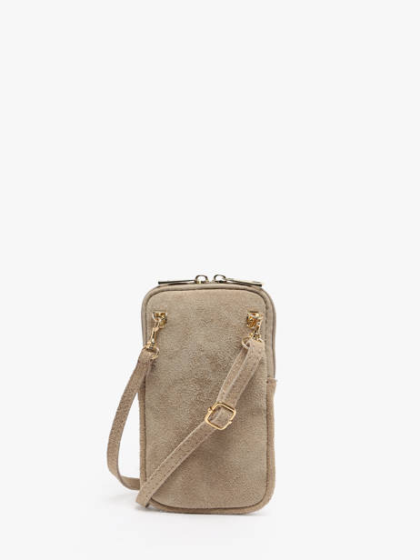 Leather Velvet Phone Bag Milano Beige velvet 936024 other view 4