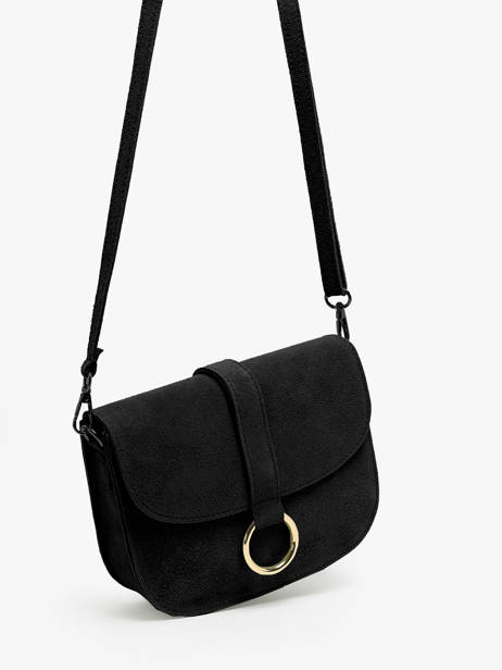 Sac Bandoulière Velvet Cuir Milano Noir velvet VE23112 vue secondaire 2