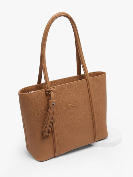 Sac Shopping Small Cabas Cuir Nathan baume Marron nathan 6 vue secondaire 2