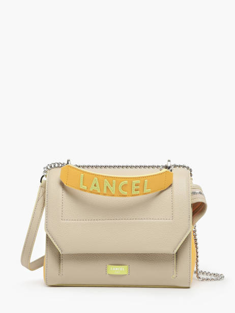 Medium Leather Ninon Multico Shoulder Bag Lancel Beige ninon A12358