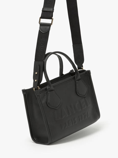 Small Leather Jour Tote Bag Lancel Black jour A12995 other view 2