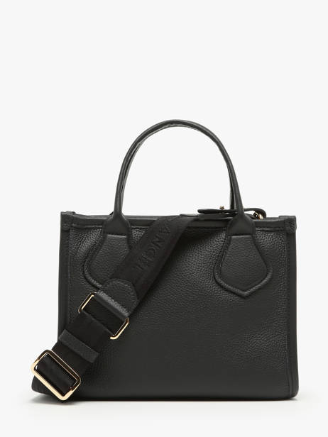 Small Leather Jour Tote Bag Lancel Black jour A12995 other view 4