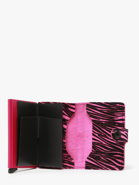 Porte-cartes Mini Zébra Cuir Secrid Rose zebra MZE vue secondaire 2