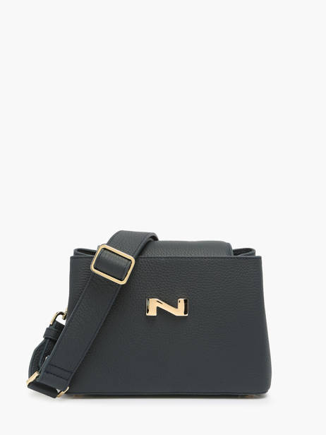 Sac Bandoulière Poppy Cuir Nathan baume Bleu eden 2