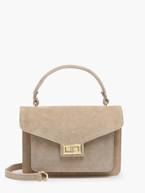 Sac à Main Velvet Cuir Milano Beige velvet VE21061G