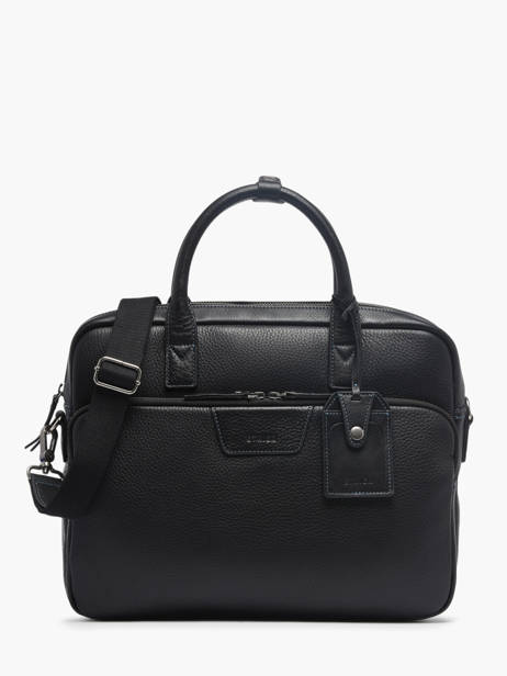 Business Bag Foulonné Leather Etrier Black foulonne EFOU8151