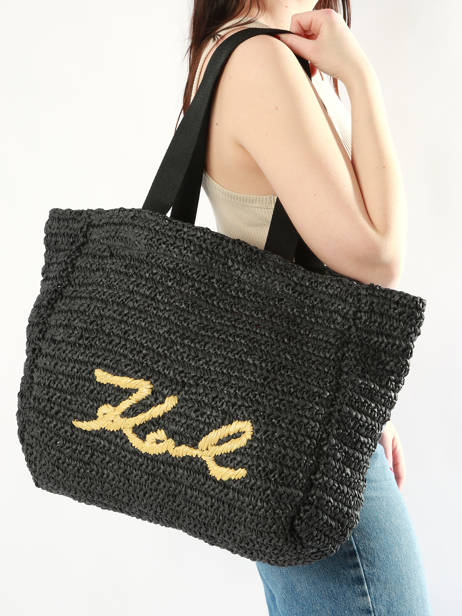 Shopping Bag K Signature Raphia Karl lagerfeld Black k signature 241W3064 other view 1