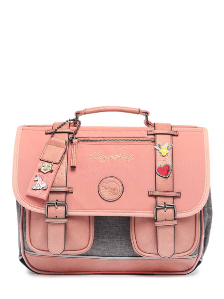 2-compartment  Satchel Cameleon Pink vintage pin's CA35 other view 7