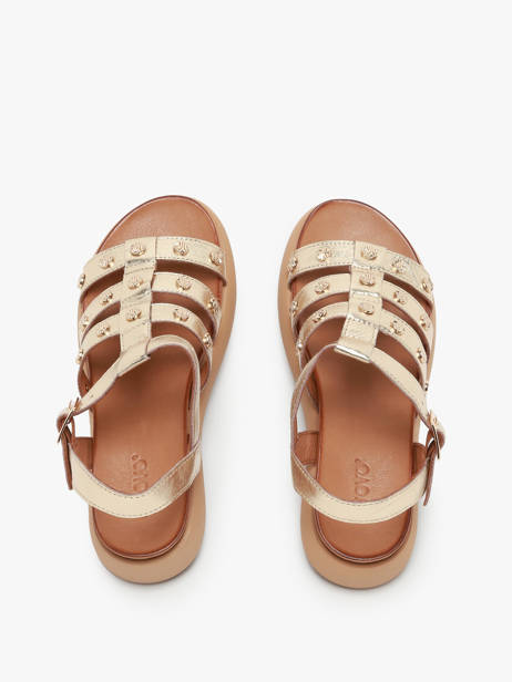 Sandals In Leather Inuovo Gold women A96020 other view 3