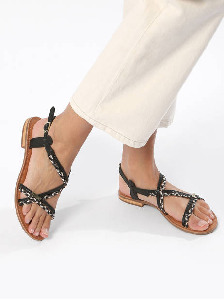 Nu-pieds En Cuir Les tropeziennes Noir women HOMONGO vue secondaire 2