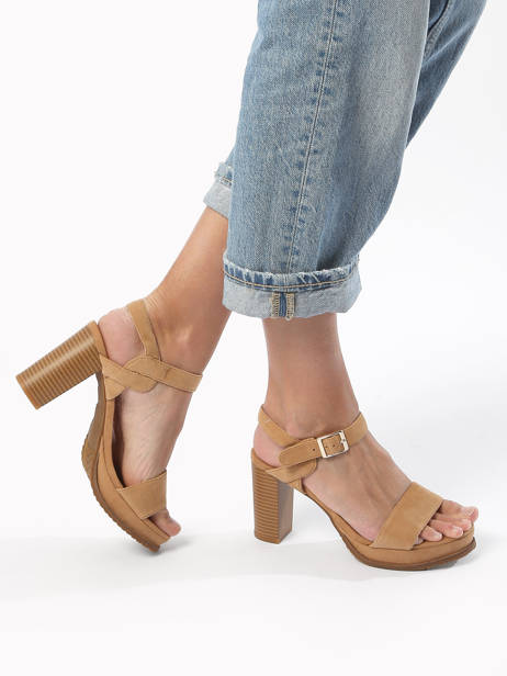 Heeled Sandals Jain In Leather Mam'zelle Brown women CSG1H03 other view 2