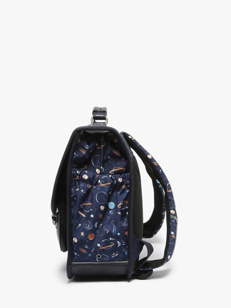 Cartable Enfant 2 Compartiments Cameleon Bleu retro CA35 vue secondaire 2