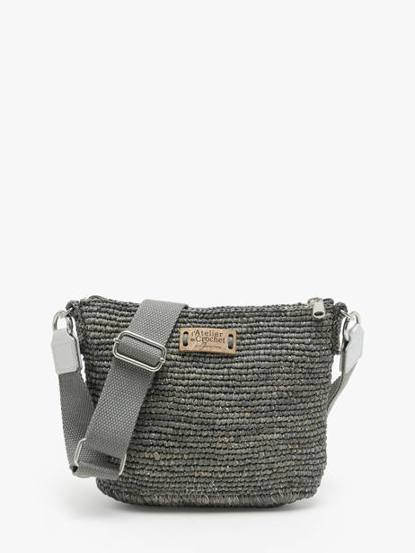 Shoulder Bag L'atelier Du Crochet Raphia Le voyage en panier Gray l'atelier du crochet AM771