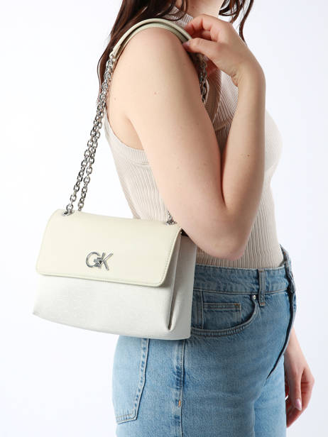 Shoulder Bag Re-lock Recycled Polyester Calvin klein jeans Beige re-lock K611755 other view 1