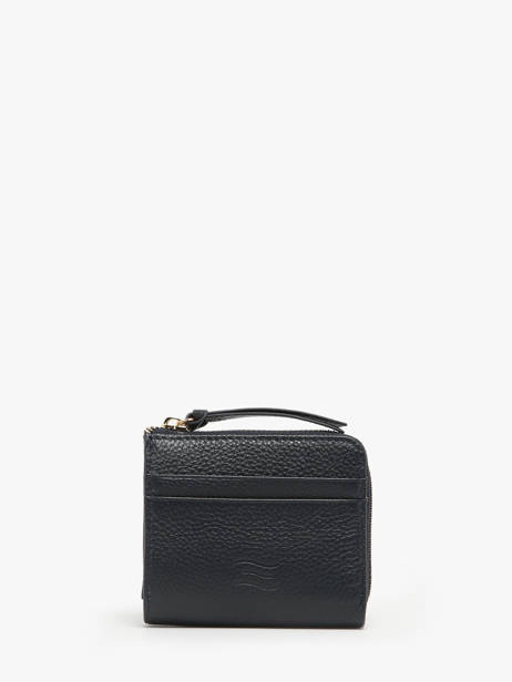 Compact Leather Caviar Wallet Crinkles Blue caviar 14316