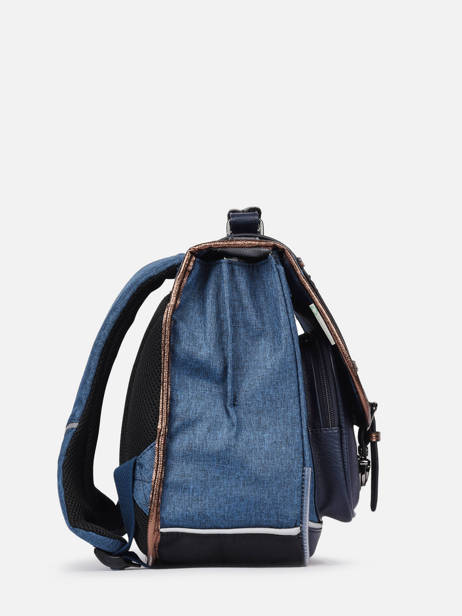 Wheeled Schoolbag 2 Compartments Cameleon Blue vintage fantasy PBVGCA35 other view 3