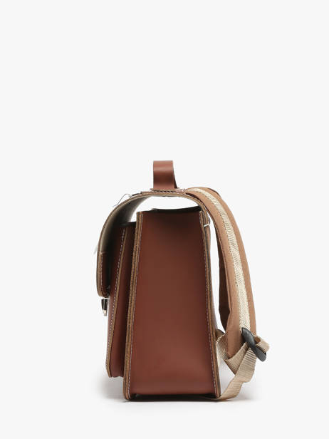 Leather Teddy Satchel Own stuff Brown preschool 14TEDDY other view 2
