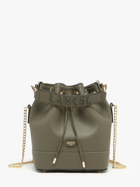 Small Leather Bucket Bag Ninon Lancel Green ninon A10922