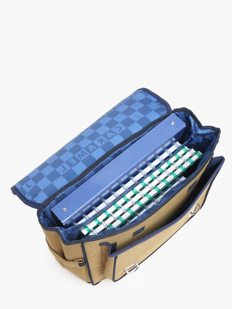 2-compartment Satchel Caramel et cie Brown fier GA other view 3