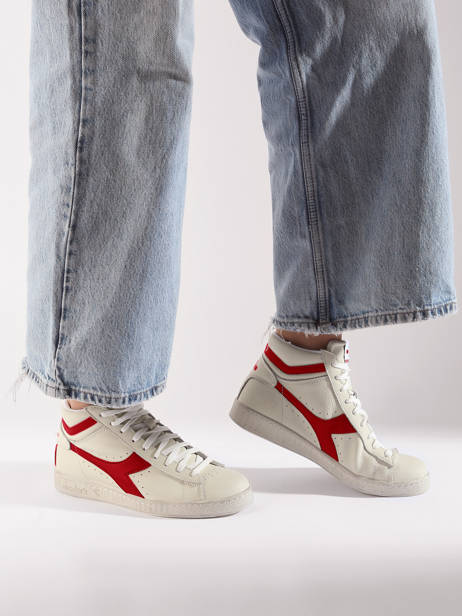 Sneakers Game L Hi Waxed En Cuir Diadora Rouge unisex 178300 vue secondaire 1