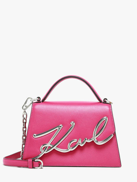 Sac Bandoulière K Signature Cuir Karl lagerfeld Rose k signature 240W3004