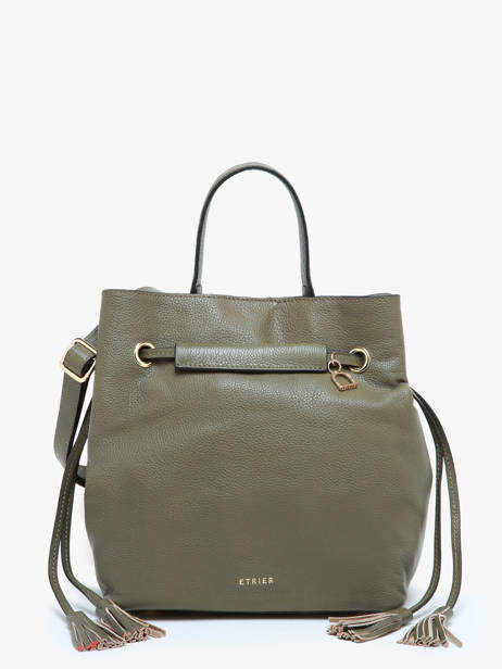 Medium Leather Tradition Bucket Bag Etrier Green tradition ETRA004M