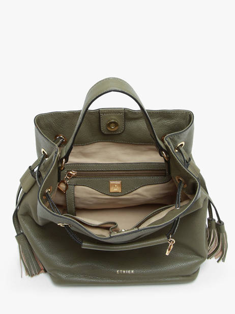 Medium Leather Tradition Bucket Bag Etrier Green tradition ETRA004M other view 3