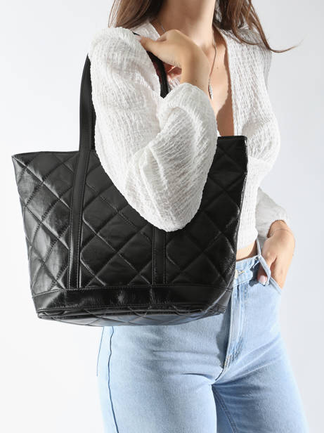 Cabas Cabas Cuir Cuir Vanessa bruno Noir cabas cuir 84V40378 vue secondaire 1