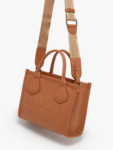 Cabas Zippé S Jour Cuir Lancel Marron jour A12995 vue secondaire 2