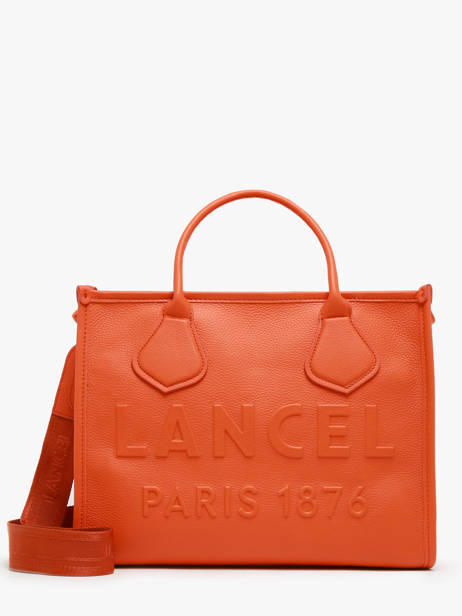 Medium Leather Jour Tote Bag Lancel Orange jour A12996