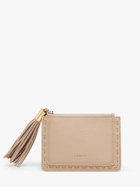 Leather Premier Flirt Card Holder Lancel Beige premier flirt A10925