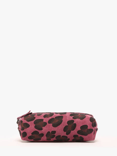 Pouch Leather Milano Pink velvet leopardo VL22116