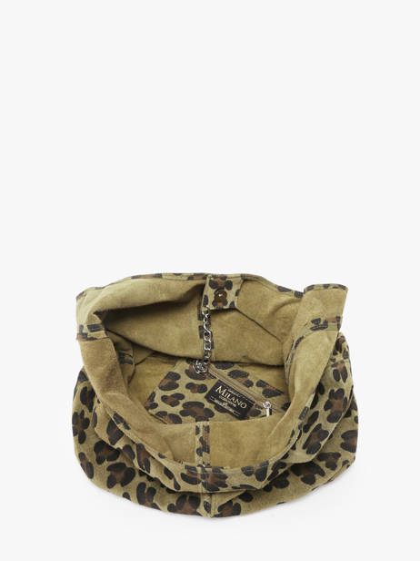 Sac Porté épaule Velvet Leopardo Cuir Milano Vert velvet leopardo VL24062 vue secondaire 3