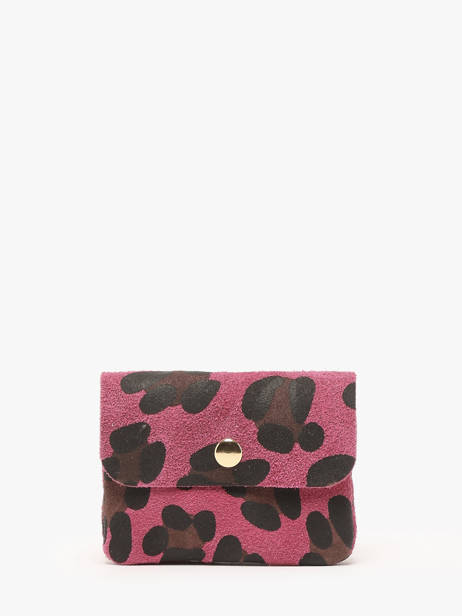 Coin Purse Leather Milano Pink velvet leopardo VL23092