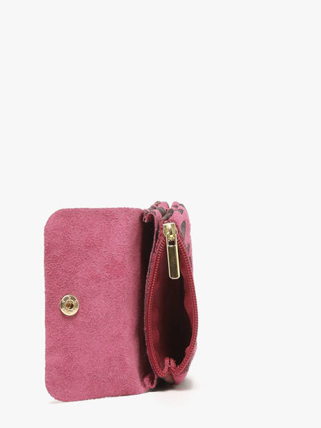 Coin Purse Leather Milano Pink velvet leopardo VL23092 other view 1