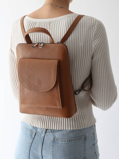 Shoulder Strap Backpack Milano Brown caviar CA240615 other view 1