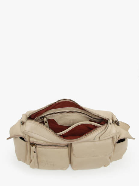 Sac Bandoulière Cargo Cuir Basilic pepper Beige cargo BCAR01 vue secondaire 3