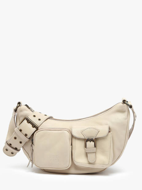 Sac Bandoulière Cargo Cuir Basilic pepper Beige cargo BCAR04