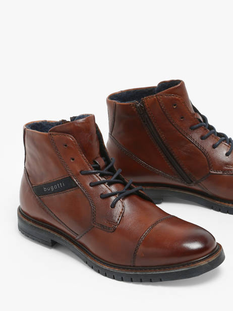 Bottines En Cuir Bugatti Marron men 3318373A vue secondaire 1