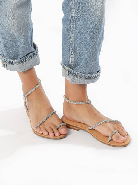 Nu-pieds En Cuir Les tropeziennes Argent women HODAXA vue secondaire 2