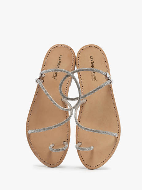 Nu-pieds En Cuir Les tropeziennes Argent women HODAXA vue secondaire 3